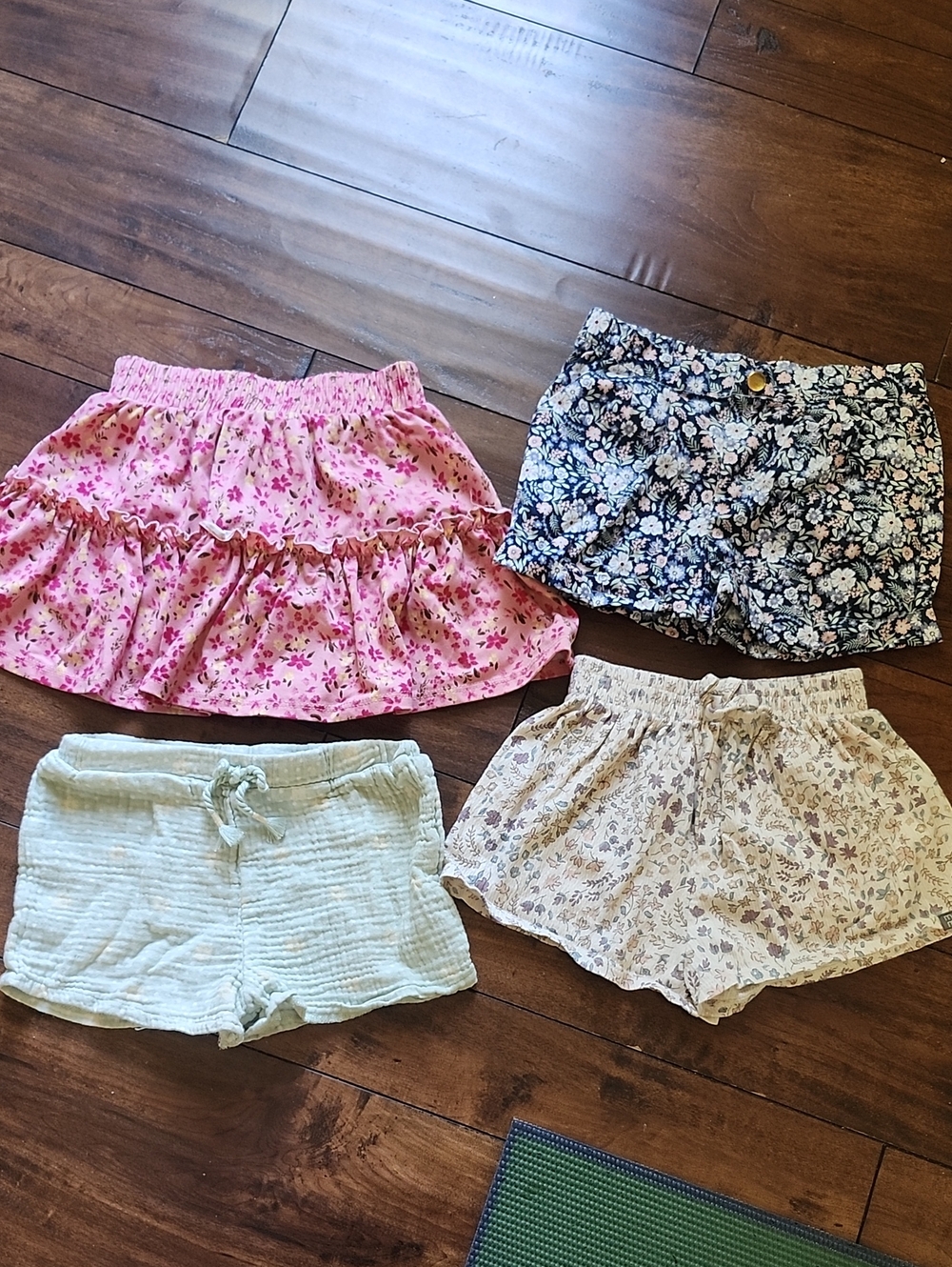 3/$15! Kids Floral Shorts & Skort Set - Pink, Navy, Cream, Light Green